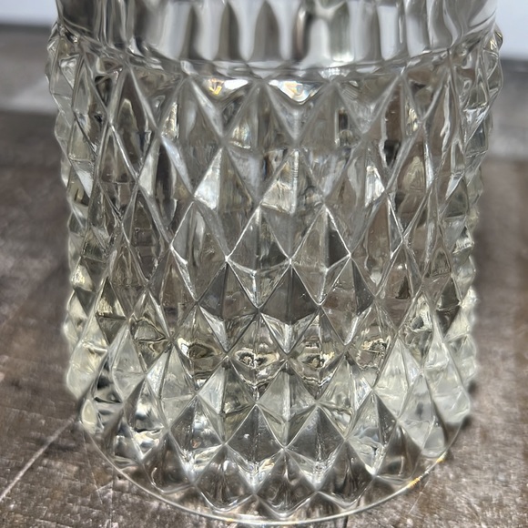 Vintage Clear Glass Raised Diamond Pattern Mug - Picture 5 of 7